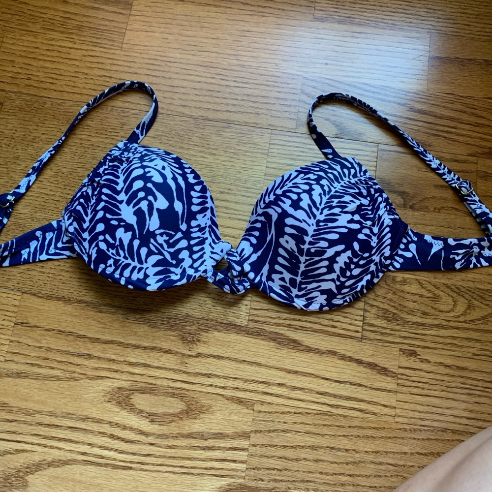 Blue Patterned Swim Top - Picture 2 of 3